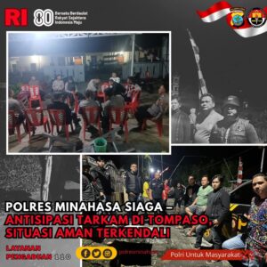 Polres Minahasa Gelar Patroli Antisipasi Tawuran Antar Kampung Di Tompaso 