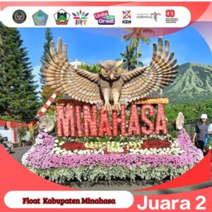 Minahasa Tampil Memukau, Raih Juara 2 di Tomohon International Flower Festival 2025