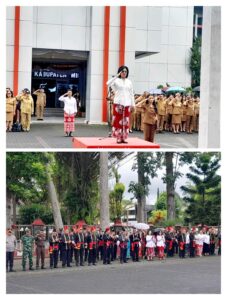 HUT ke-61 Provinsi Sulut di Minahasa: Upacara Khidmat, Peserta Berpakaian Adat Meski Diguyur Hujan