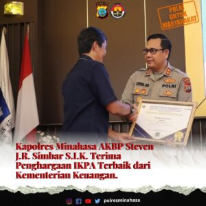 Polres Minahasa Raih Penghargaan IKPA Terbaik dari Kementerian Keuangan RI