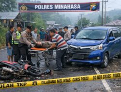 Tabrakan di Kakas Barat, Pengendara Motor Kritis dan Pengemudi Mobil Masih Misterius