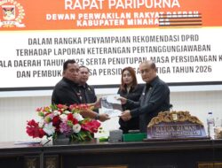 Bupati Robby Dondokambey Hadiri Paripurna DPRD Minahasa, Rekomendasi LKPJ 2025 Disampaikan