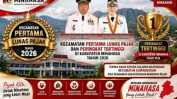 Terima Penghargaan Pemkab Minahasa, Kawangkoan Cetak Prestasi Tertinggi Pelunasan PBB, Tembus 100,09 Persen